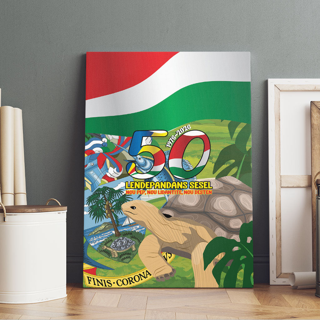 Seychelles National Day Canvas Wall Art 50 Years Anniversary Lendepandans Sesel