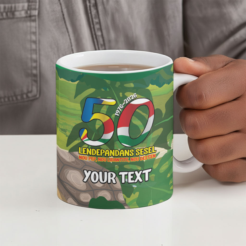 Seychelles National Day Personalized Ceramic Mug 50 Years Anniversary Lendepandans Sesel