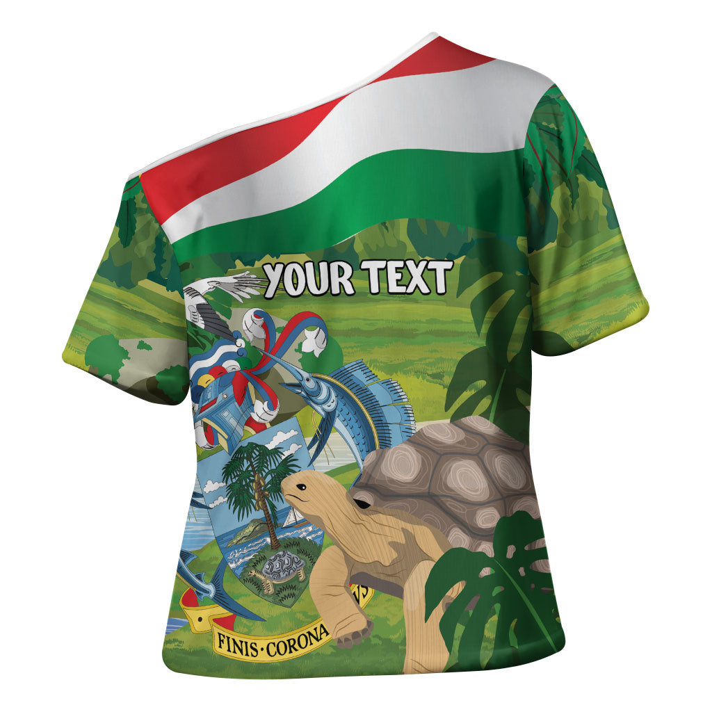 Seychelles National Day Personalized Cross Shoulder Shirt 50 Years Anniversary Lendepandans Sesel