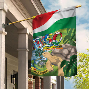 Seychelles National Day Garden Flag 50 Years Anniversary Lendepandans Sesel