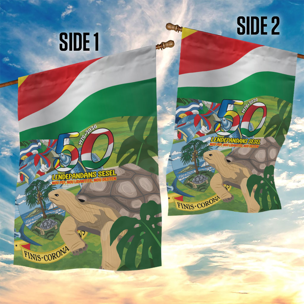 Seychelles National Day Garden Flag 50 Years Anniversary Lendepandans Sesel