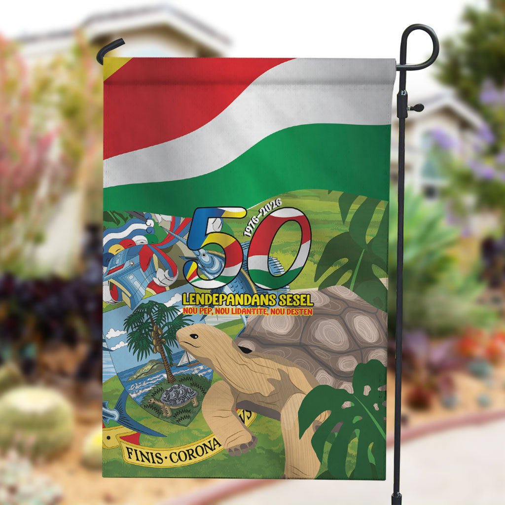Seychelles National Day Garden Flag 50 Years Anniversary Lendepandans Sesel