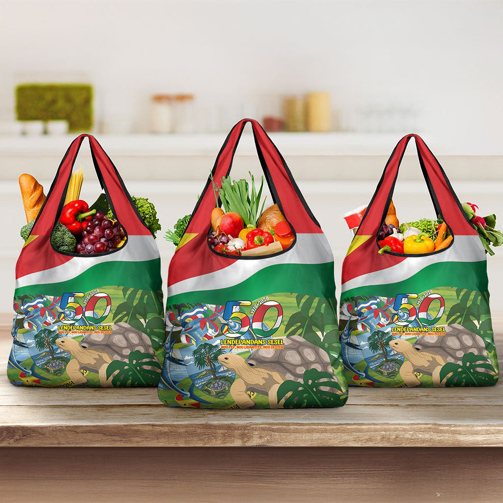 Seychelles National Day Grocery Bag 50 Years Anniversary Lendepandans Sesel