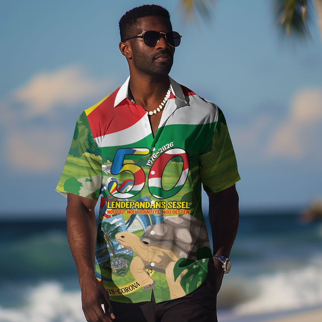 Seychelles National Day Personalized Hawaiian Shirt 50 Years Anniversary Lendepandans Sesel