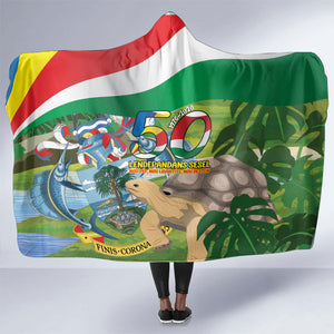 Seychelles National Day Hooded Blanket 50 Years Anniversary Lendepandans Sesel