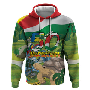 Seychelles National Day Personalized Hoodie 50 Years Anniversary Lendepandans Sesel
