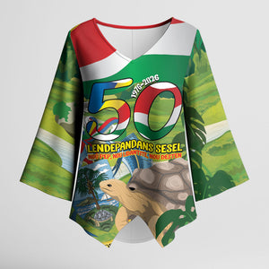 Seychelles National Day Personalized Kimono Sleeve Blouse 50 Years Anniversary Lendepandans Sesel