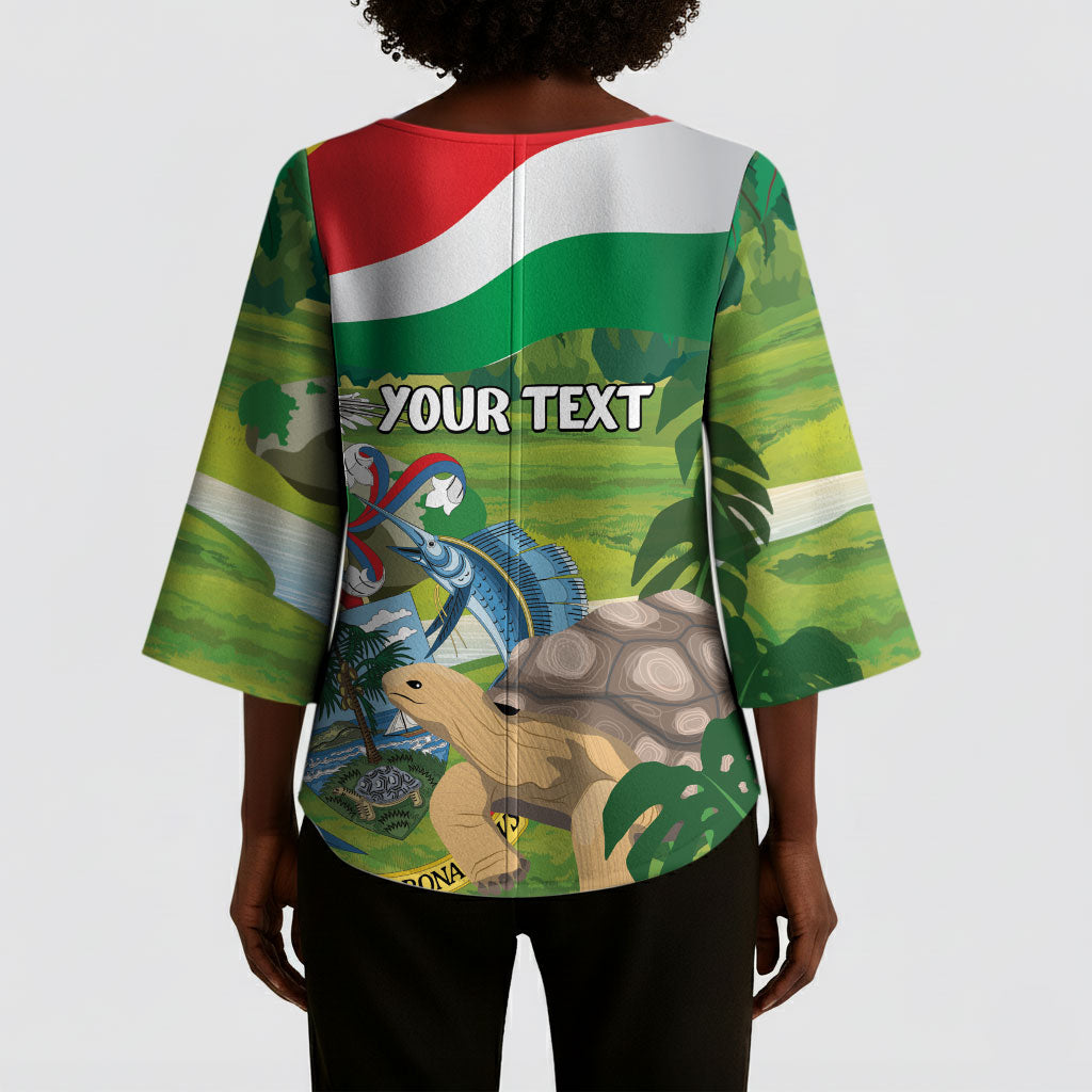 Seychelles National Day Personalized Kimono Sleeve Blouse 50 Years Anniversary Lendepandans Sesel