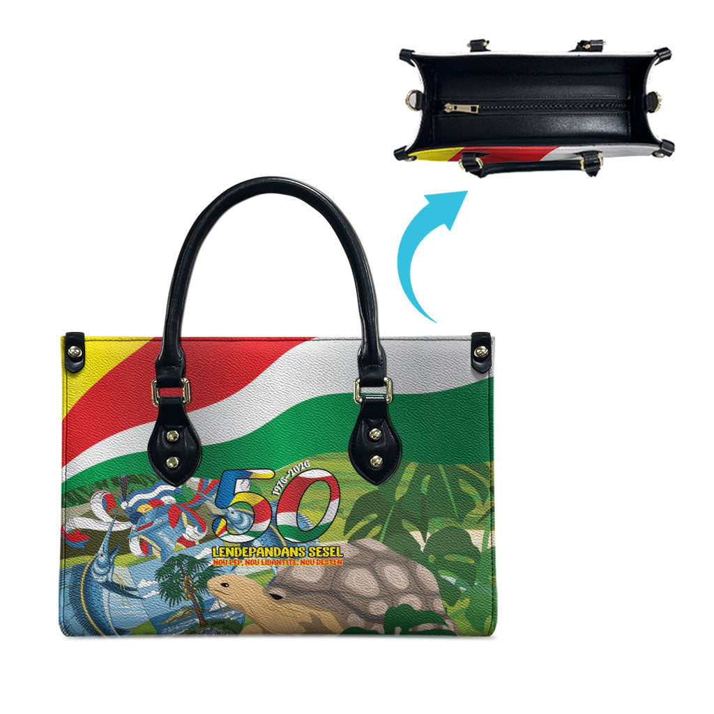 Seychelles National Day Leather Bag 50 Years Anniversary Lendepandans Sesel
