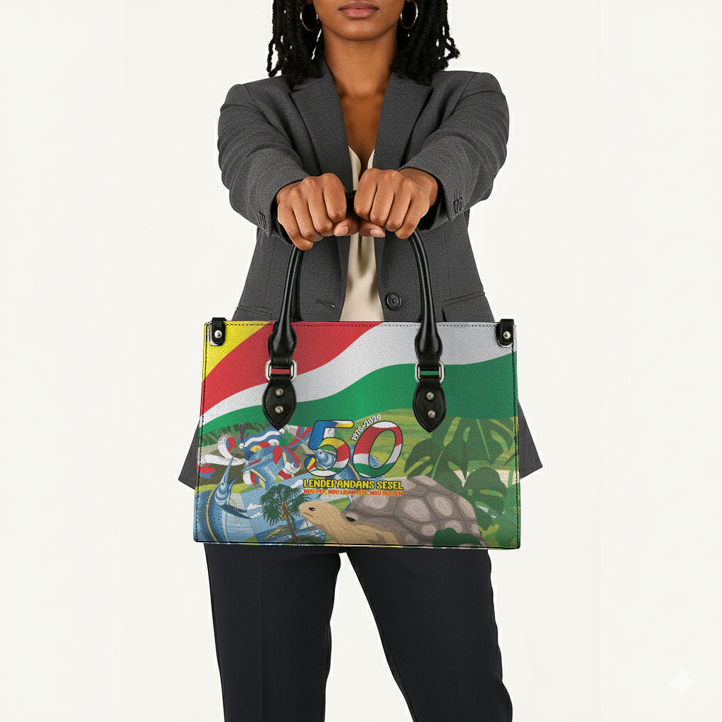Seychelles National Day Leather Bag 50 Years Anniversary Lendepandans Sesel