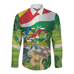 Seychelles National Day Personalized Long Sleeve Button Shirt 50 Years Anniversary Lendepandans Sesel
