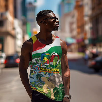 Seychelles National Day Personalized Men Tank Top 50 Years Anniversary Lendepandans Sesel