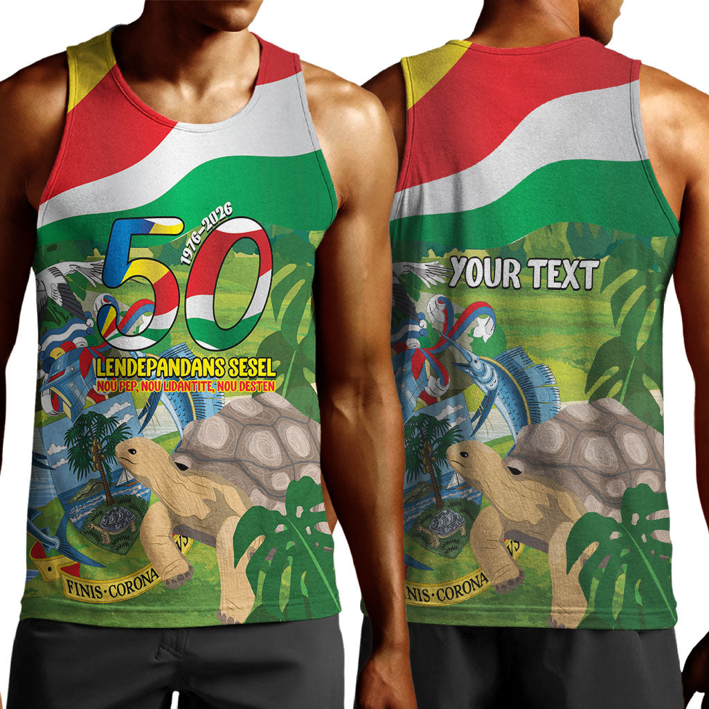 Seychelles National Day Personalized Men Tank Top 50 Years Anniversary Lendepandans Sesel