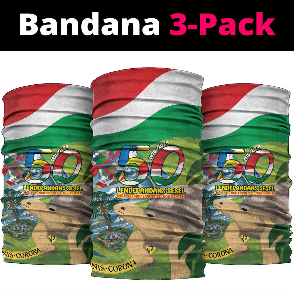 Seychelles National Day Neck Gaiter 50 Years Anniversary Lendepandans Sesel