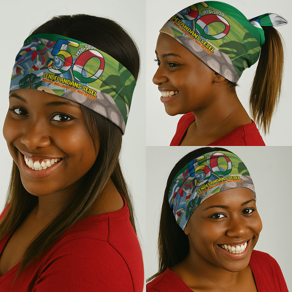 Seychelles National Day Neck Gaiter 50 Years Anniversary Lendepandans Sesel
