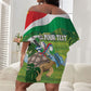 Seychelles National Day Personalized Off Shoulder Short Dress 50 Years Anniversary Lendepandans Sesel