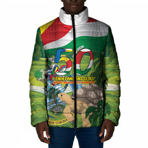 Seychelles National Day Personalized Padded Jacket 50 Years Anniversary Lendepandans Sesel