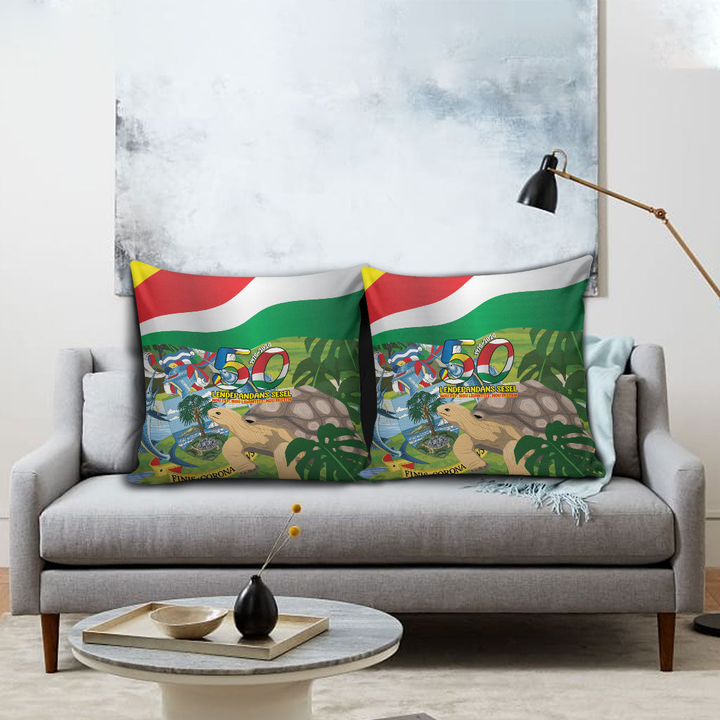 Seychelles National Day Pillow Cover 50 Years Anniversary Lendepandans Sesel