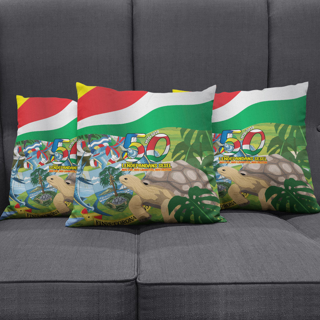 Seychelles National Day Pillow Cover 50 Years Anniversary Lendepandans Sesel