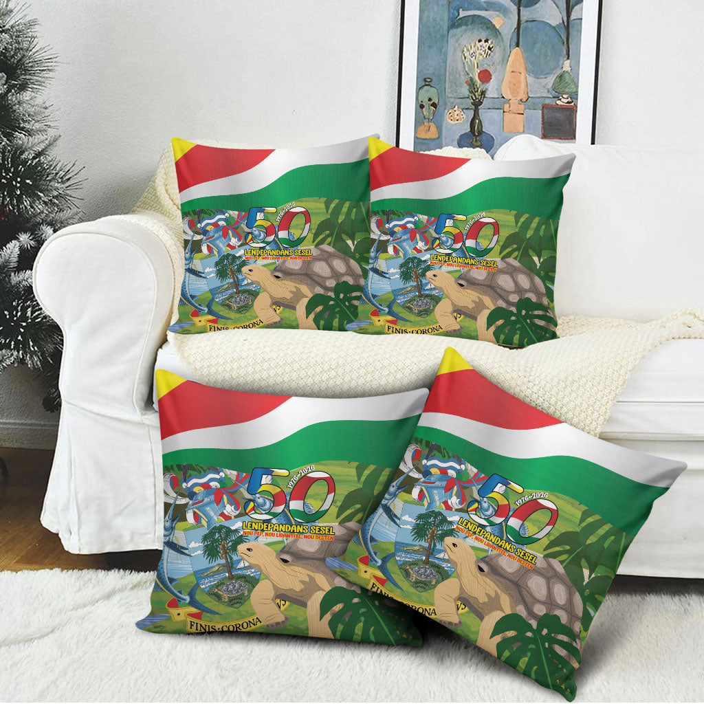 Seychelles National Day Pillow Cover 50 Years Anniversary Lendepandans Sesel