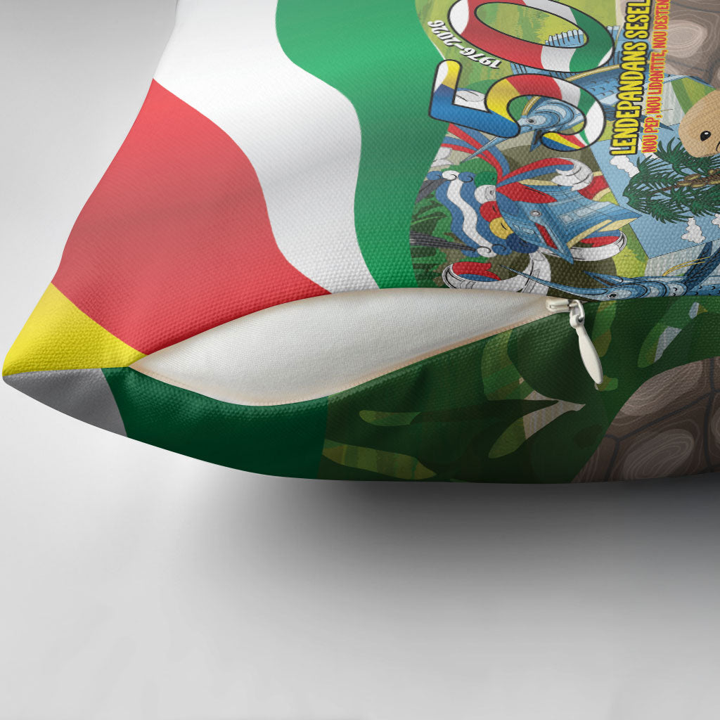 Seychelles National Day Pillow Cover 50 Years Anniversary Lendepandans Sesel