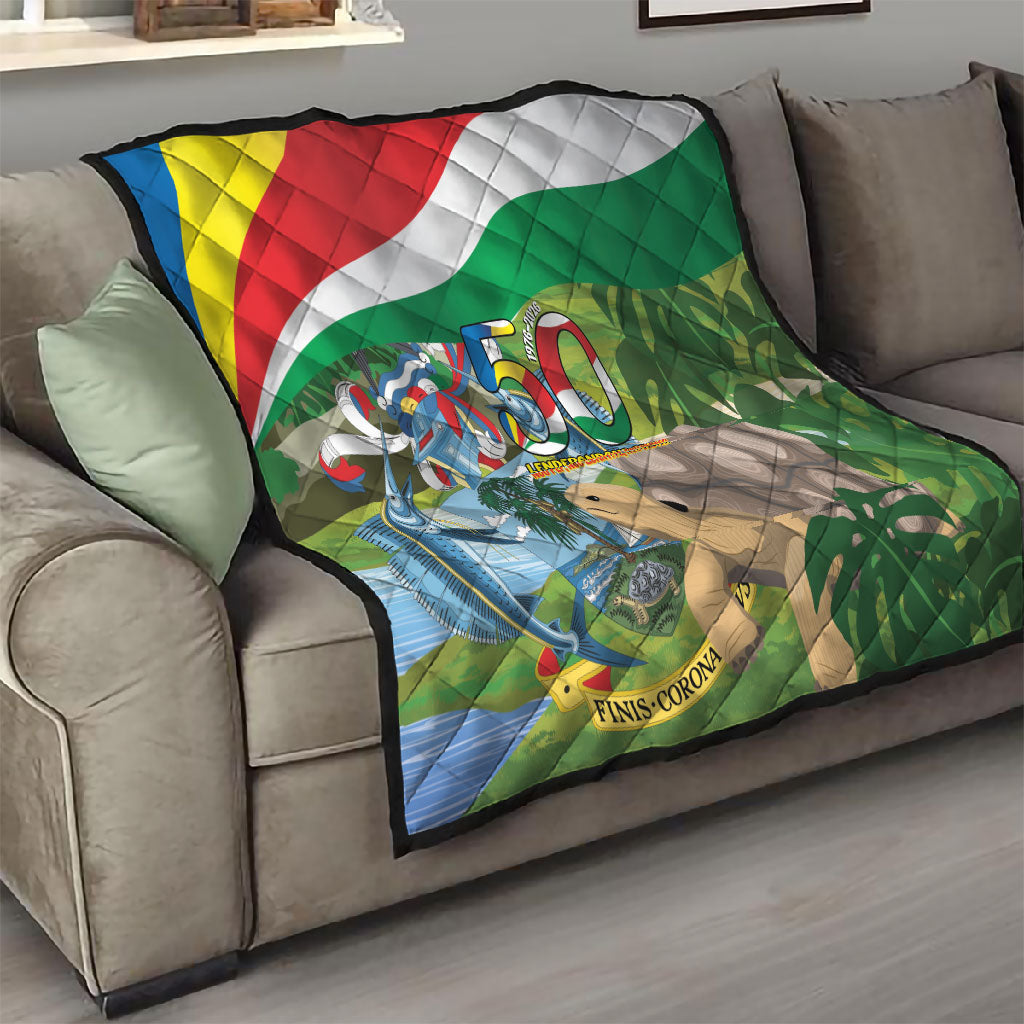 Seychelles National Day Quilt 50 Years Anniversary Lendepandans Sesel