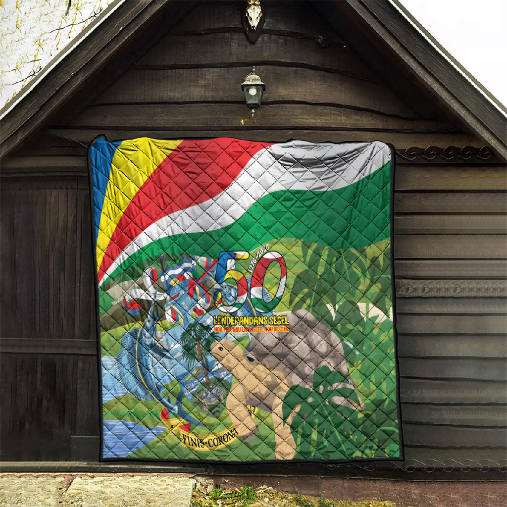 Seychelles National Day Quilt 50 Years Anniversary Lendepandans Sesel