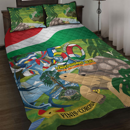 Seychelles National Day Quilt Bed Set 50 Years Anniversary Lendepandans Sesel