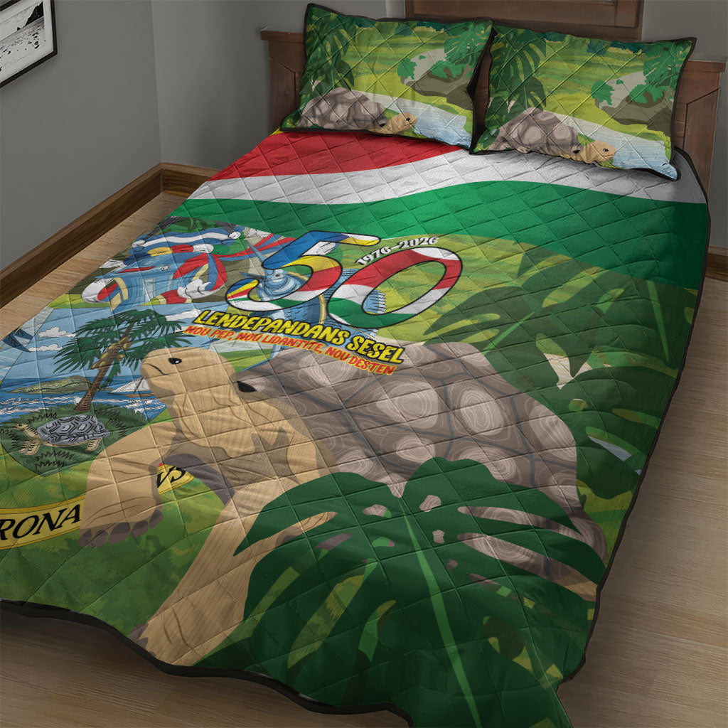 Seychelles National Day Quilt Bed Set 50 Years Anniversary Lendepandans Sesel