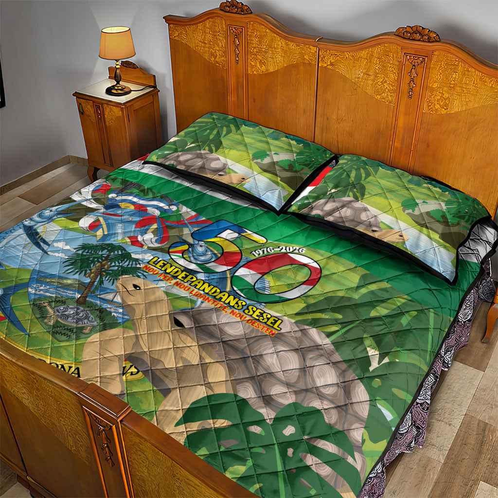 Seychelles National Day Quilt Bed Set 50 Years Anniversary Lendepandans Sesel