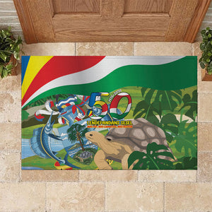 Seychelles National Day Rubber Doormat 50 Years Anniversary Lendepandans Sesel