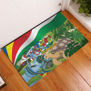 Seychelles National Day Rubber Doormat 50 Years Anniversary Lendepandans Sesel