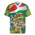 Seychelles National Day Personalized Rugby Jersey 50 Years Anniversary Lendepandans Sesel