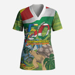 Seychelles National Day Personalized Scrub Top 50 Years Anniversary Lendepandans Sesel