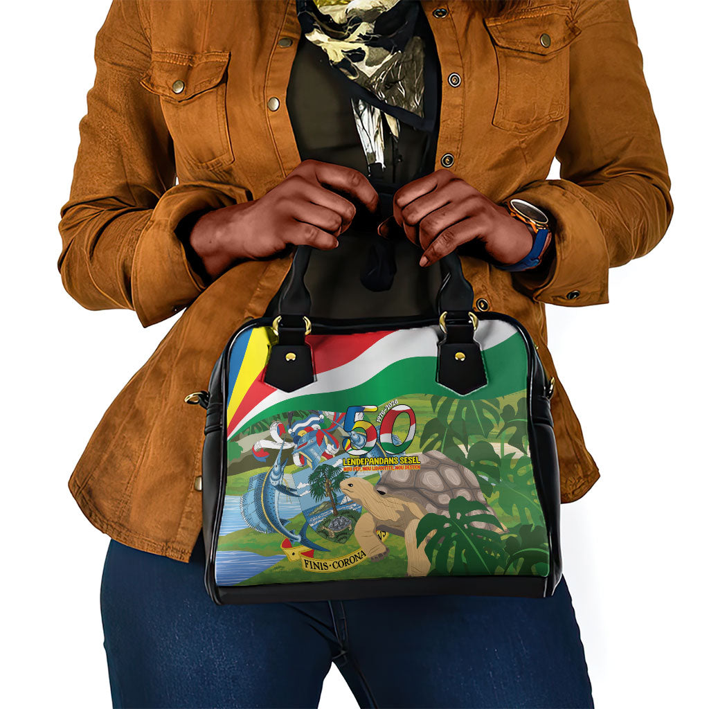 Seychelles National Day Shoulder Handbag 50 Years Anniversary Lendepandans Sesel