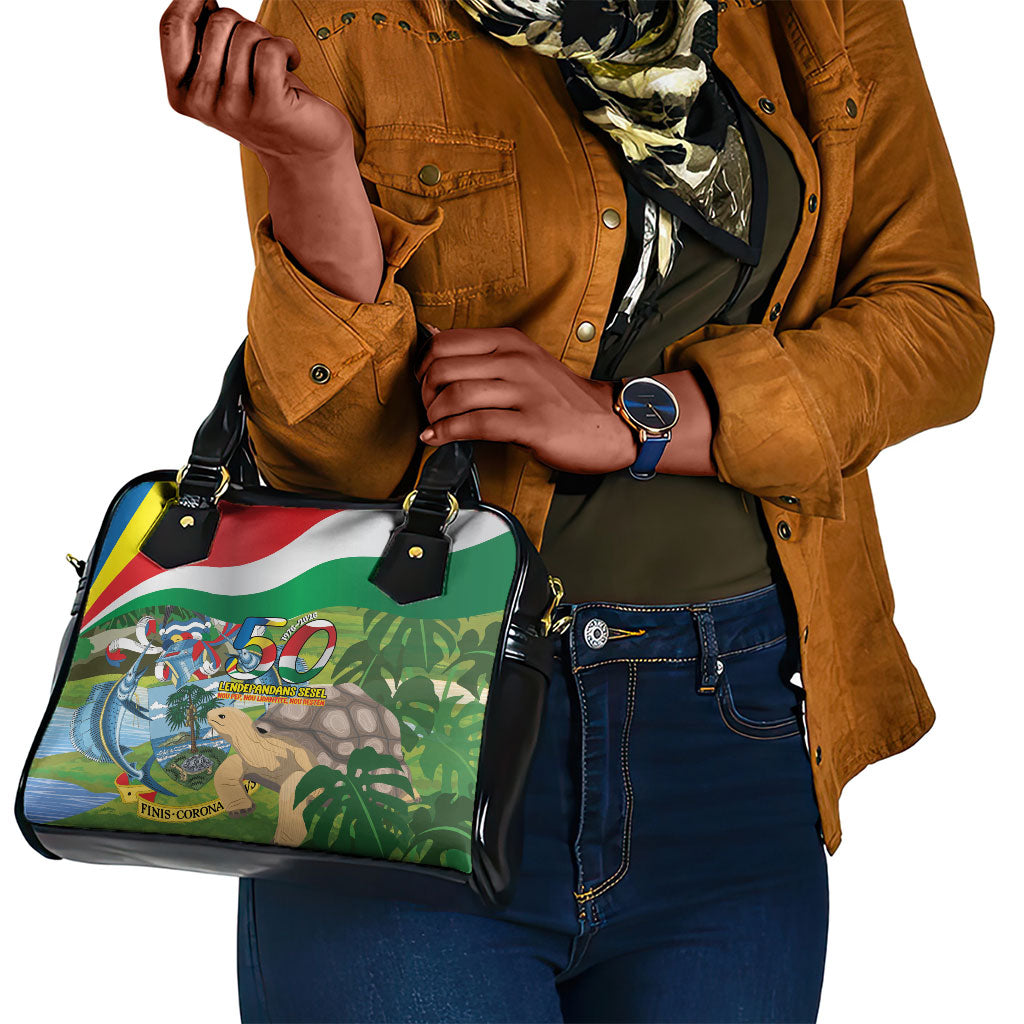 Seychelles National Day Shoulder Handbag 50 Years Anniversary Lendepandans Sesel