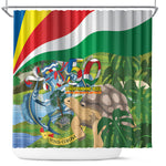 Seychelles National Day Shower Curtain 50 Years Anniversary Lendepandans Sesel
