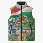 Seychelles National Day Personalized Sleeveless Puffer Jacket 50 Years Anniversary Lendepandans Sesel