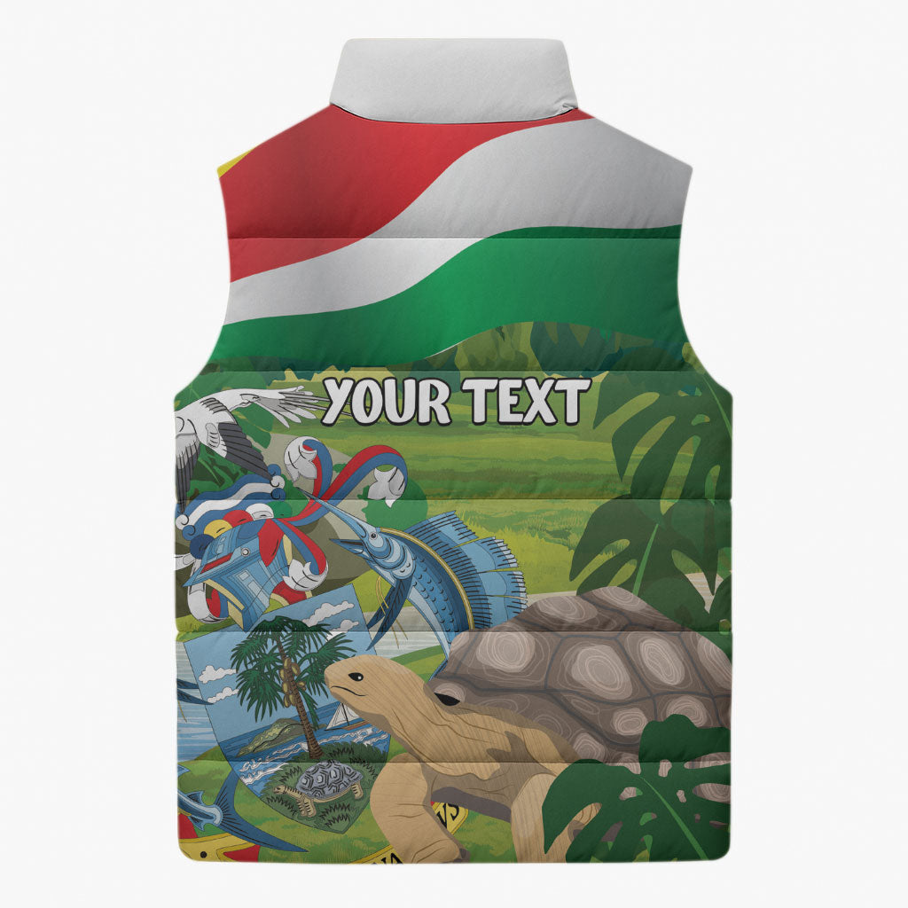 Seychelles National Day Personalized Sleeveless Puffer Jacket 50 Years Anniversary Lendepandans Sesel