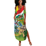 Seychelles National Day Personalized Summer Maxi Dress 50 Years Anniversary Lendepandans Sesel