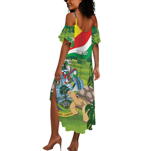 Seychelles National Day Personalized Summer Maxi Dress 50 Years Anniversary Lendepandans Sesel