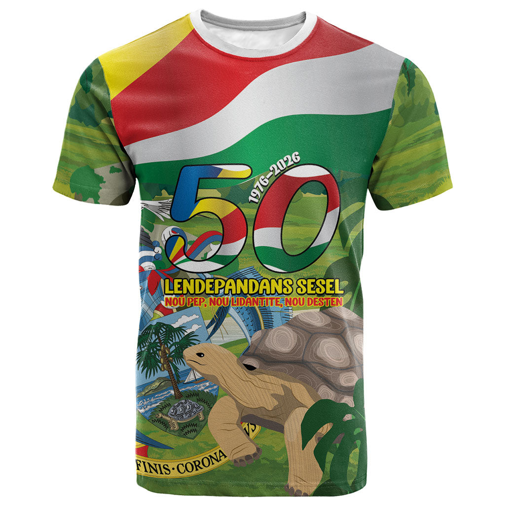 Seychelles National Day Personalized T shirt 50 Years Anniversary Lendepandans Sesel