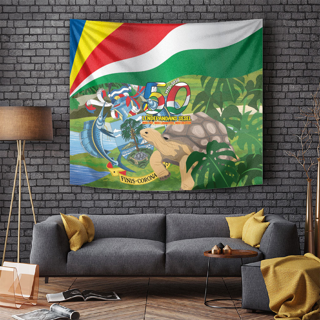 Seychelles National Day Tapestry 50 Years Anniversary Lendepandans Sesel