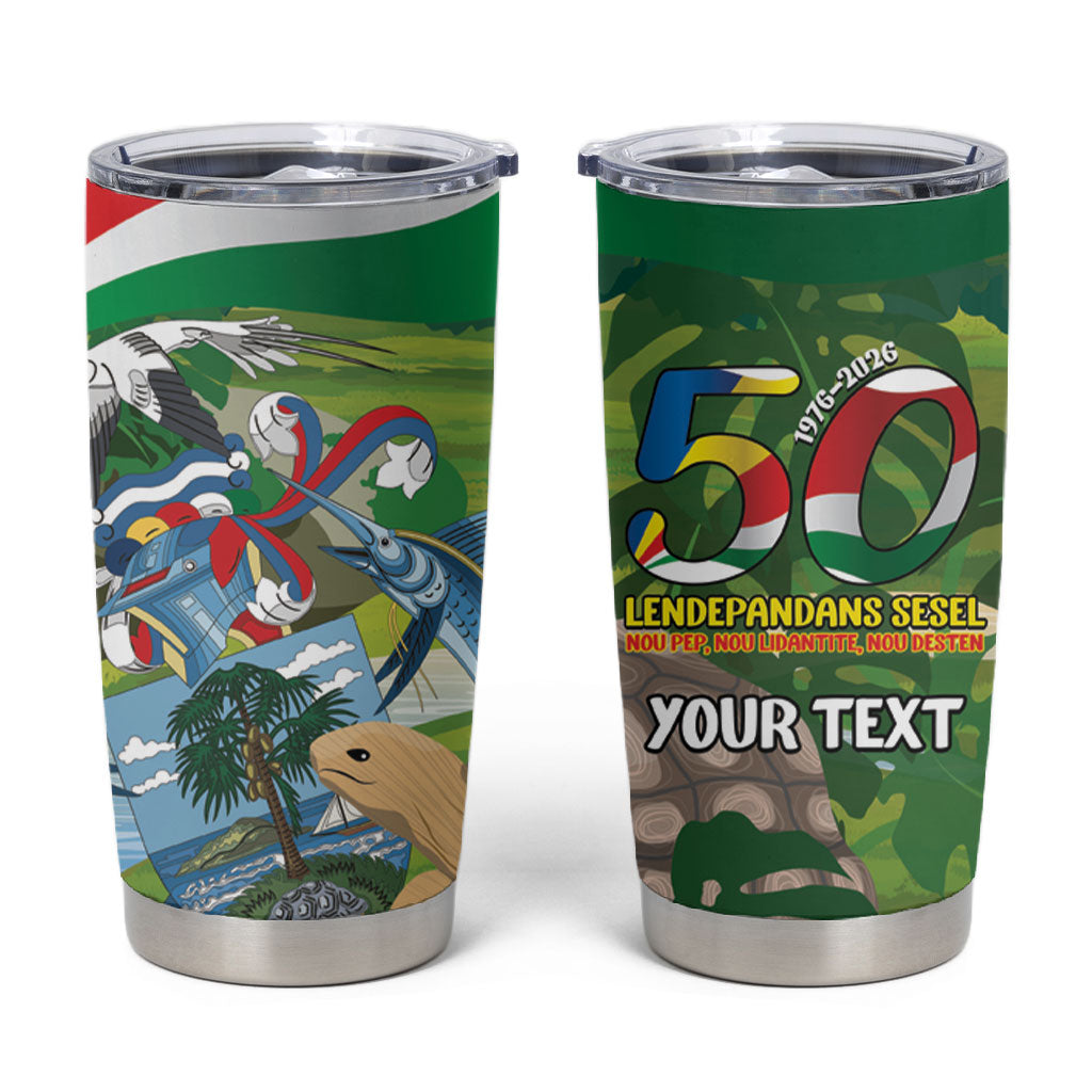 Seychelles National Day Personalized Tumbler Cup 50 Years Anniversary Lendepandans Sesel