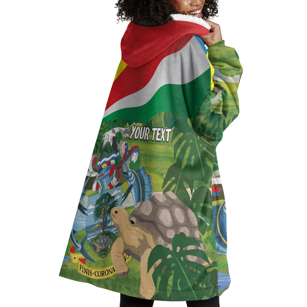 Seychelles National Day Personalized Wearable Blanket Hoodie 50 Years Anniversary Lendepandans Sesel