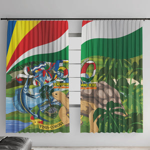 Seychelles National Day Window Curtain 50 Years Anniversary Lendepandans Sesel