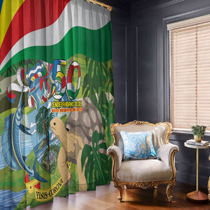 Seychelles National Day Window Curtain 50 Years Anniversary Lendepandans Sesel