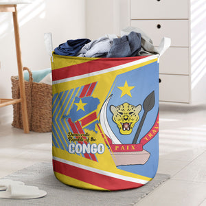 DR Congo Independence Day Laundry Basket Congo-Kinshasa Coat Of Arms Style