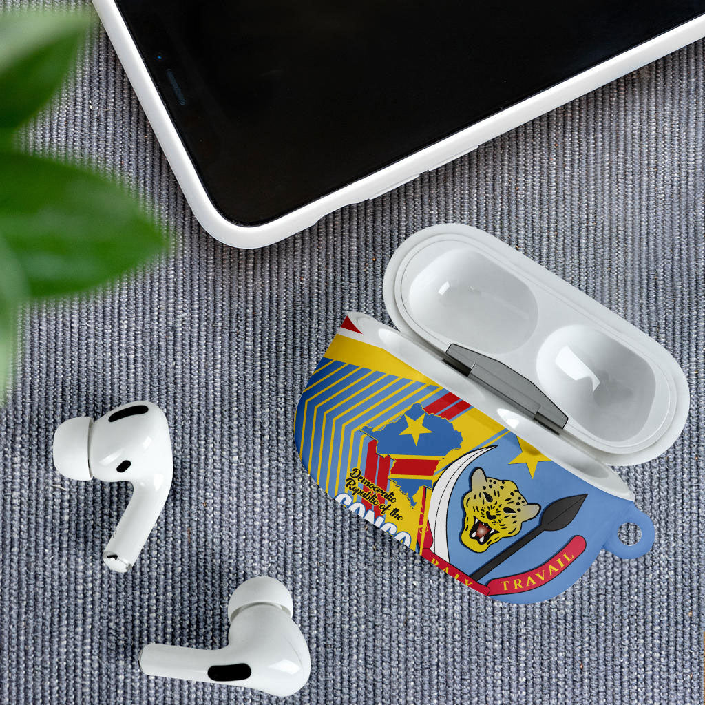 DR Congo Independence Day AirPods Case Congo-Kinshasa Coat Of Arms Style
