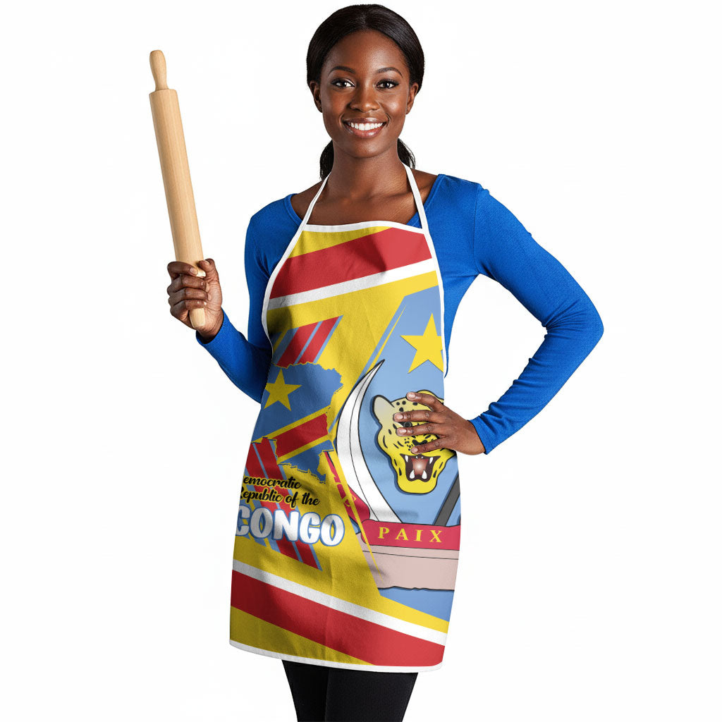 DR Congo Independence Day Apron Congo-Kinshasa Coat Of Arms Style